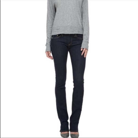 Rag & Bone 30 Stiletto Boot Jeans Ink Blot Dark Size 30 - Picture 1 of 5
